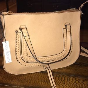 Sole Society Camel colored vegan leather satchel
